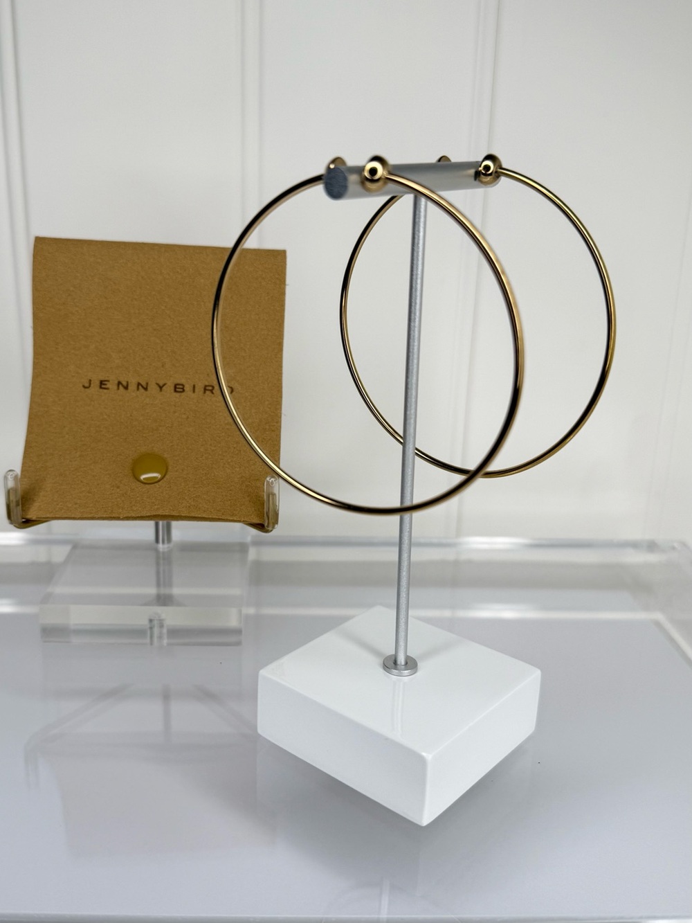 Jenny Bird Staple Hoop Earrings - Large - Gold tone - 14k plated with dusty! 🔥 - Picture 2 of 4